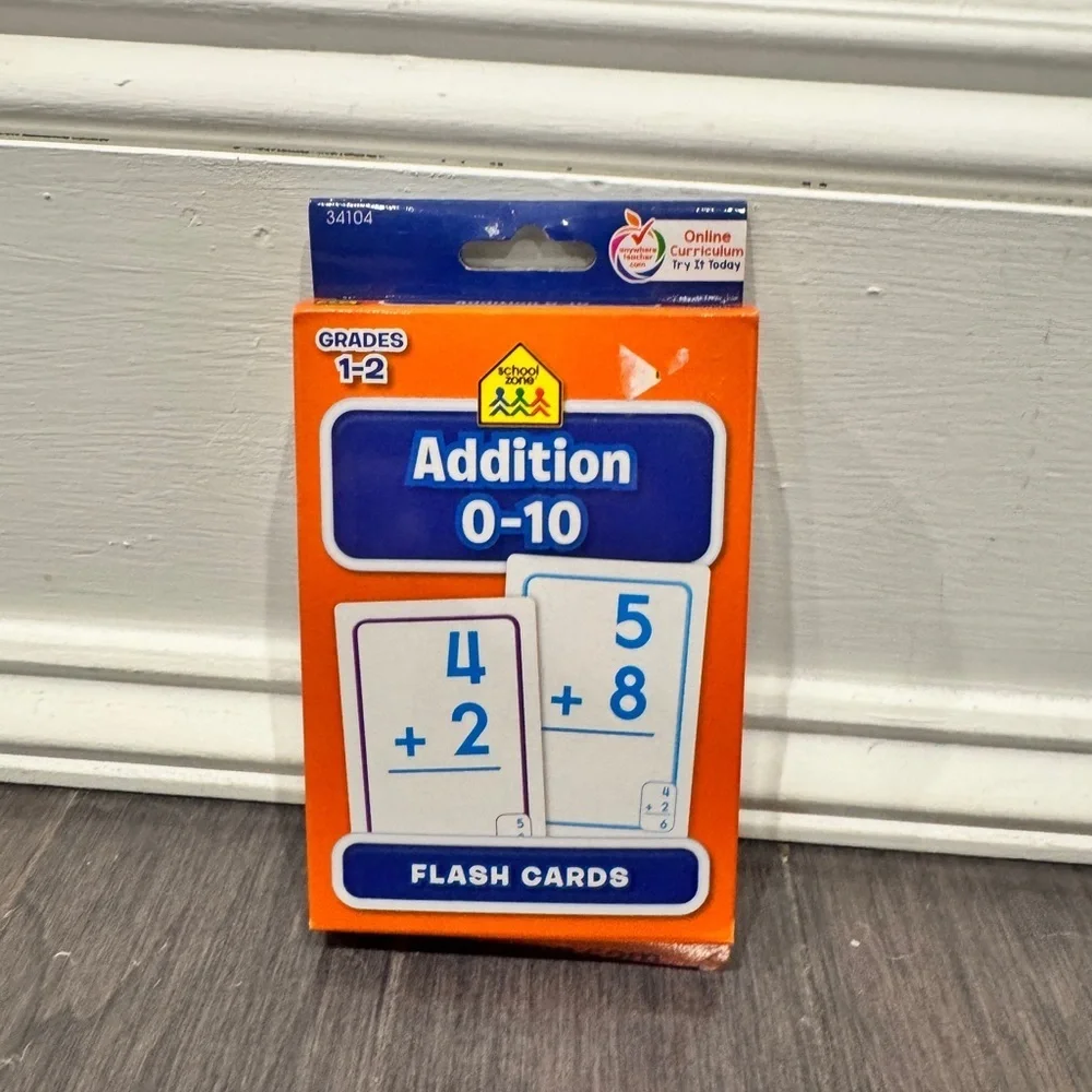 NWT School Zone Addition 0-10 Learning Flash Cards Kids Kindergarten